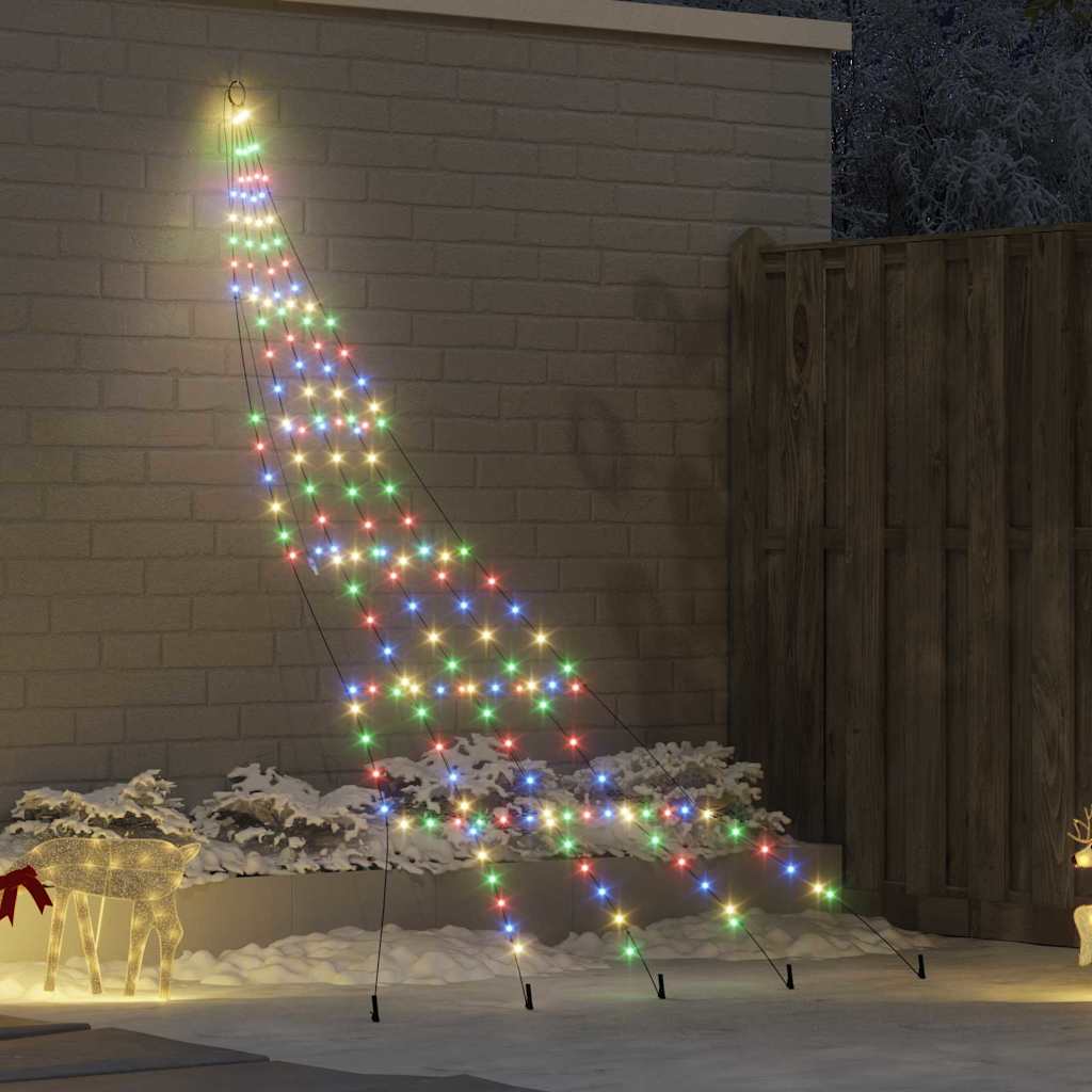 LED Christmas Tree with Ground Spikes Multicolour 300 cm Metal